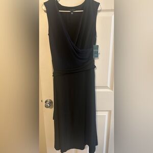 ✨ Lauren Ralph Lauren Two-Tone Navy Wrap Dress | Size 8 | Elegant Midi